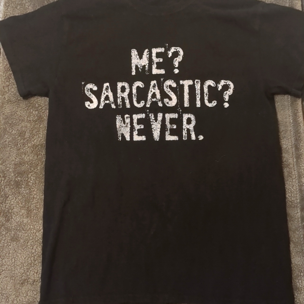 Sarcastic T shirt Men medium Large black white crewneck short sleeve